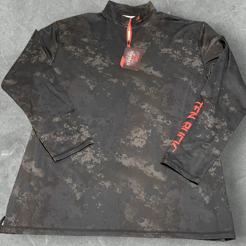 Men’s Ten Buck camo 1/4 zip tech 100% poly fleece shirt NWT size 2XL | hunting | - Picture 2 of 8